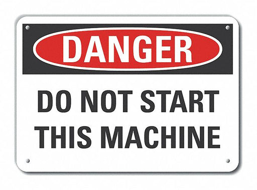 Alum Mach Operation Danger Sign 7x10in