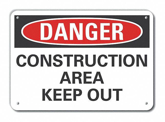 Danger Sign 7 in x 10 in Aluminum