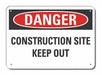 Rflct Construct Area Danger Sign 10x14in
