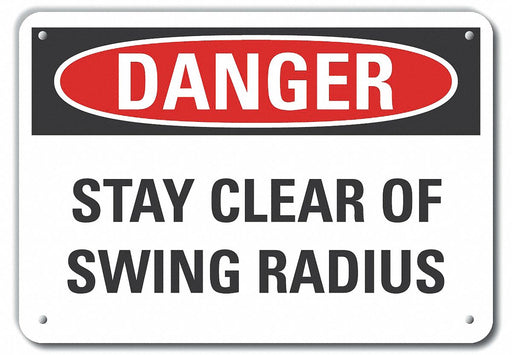 Alum Stay Clear Danger Sign 7x10in Alum