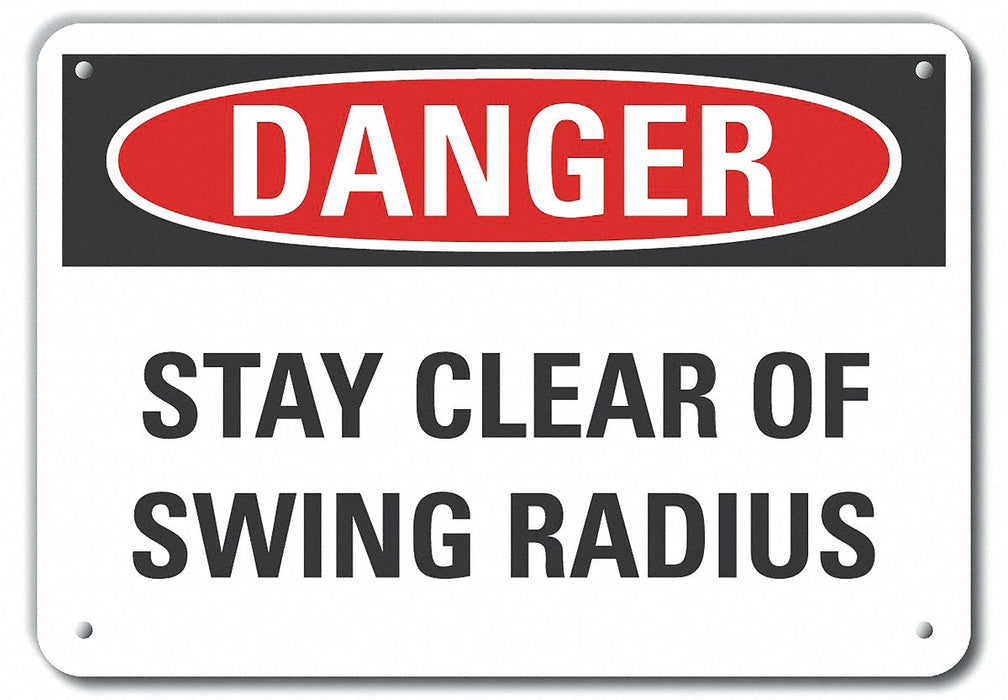Rflct Stay Clear Dangr Sign 10x14in Alum