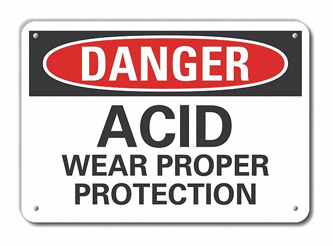 Rflct Acid Danger Sign 10x14in Aluminum