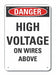 Alum High Voltage Danger Sign 14x10in