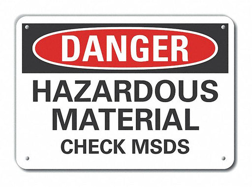 Alum Hazardous Mtrl Danger Sign 10x14in