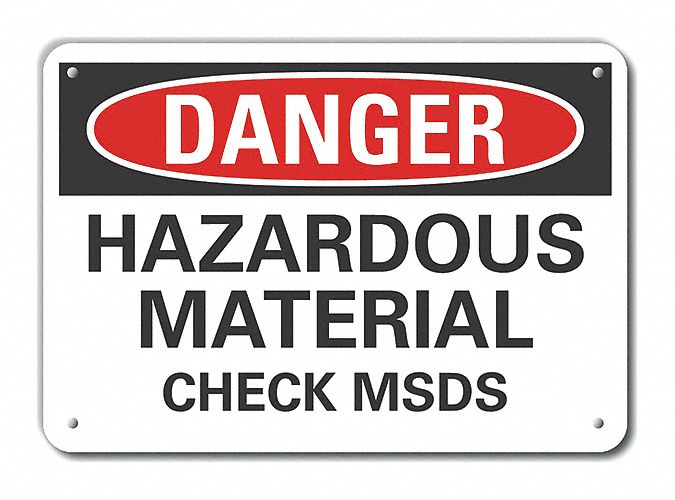 Rflct Hzrdous Mtrl Danger Sign 10x14in