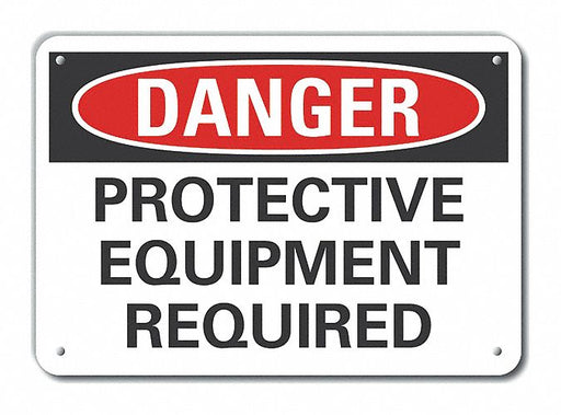 Alum PPE Danger Sign 7x10in Alum