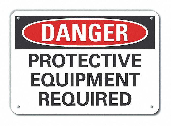 Ppe Danger Sign 10inx14in Plastic