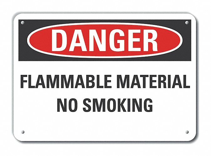 Rflctv Flam Mtrl Danger Sign 10x14in Alu