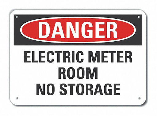 Alum Electrical Panel Danger Sign 7x10in