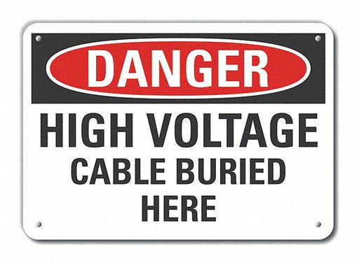 Alum High Voltage Danger Sign 10x14in