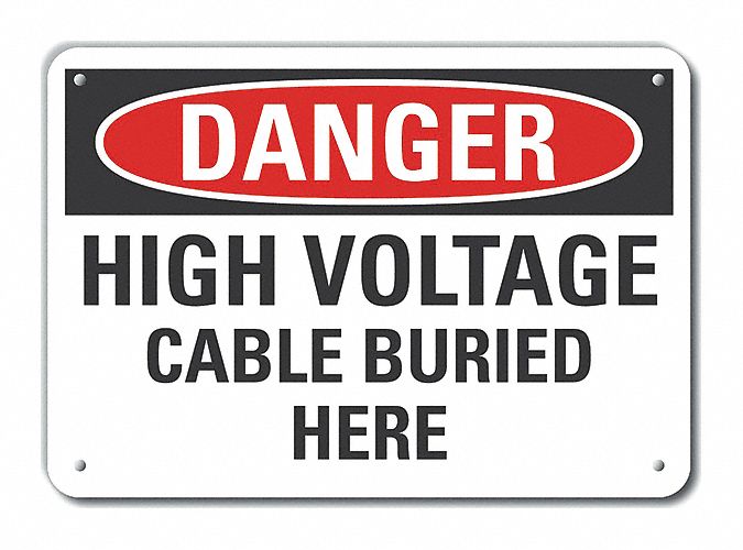 Alum High Voltage Danger Sign 10x14in
