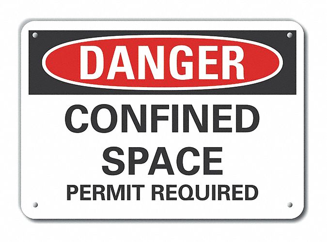 Rflct Confined Space Danger Sign 7x10in
