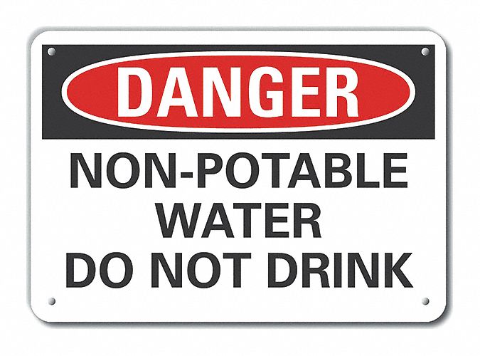 Potable Water Danger Sign 10x14in Plstc