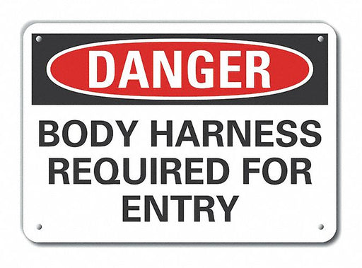 Alum Body Harness Danger Sign 10x14in