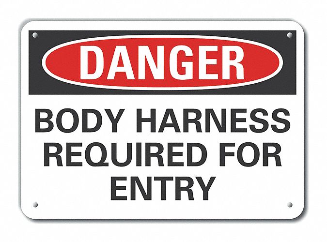 Body Harness Danger Sign 10x14in
