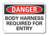 Rflct Body Harness Danger Sign 7x10in