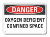 Rflct Confined Space Danger Sign 7x10in