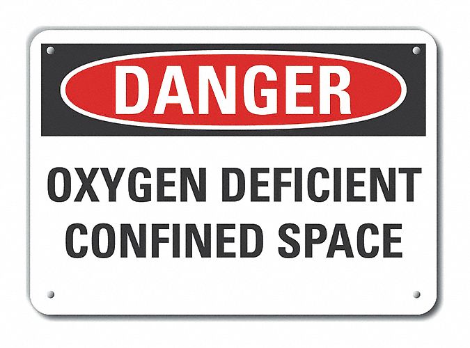 Rflct Confined Space Danger Sign 7x10in