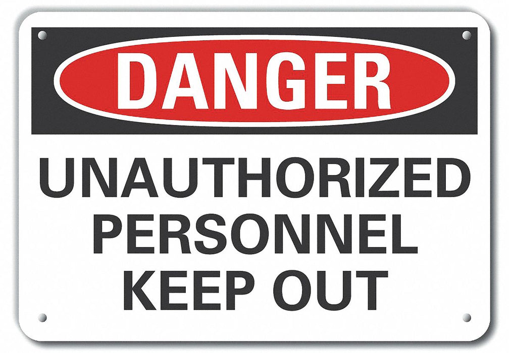 Danger Sign 7 in x 10 in Aluminum