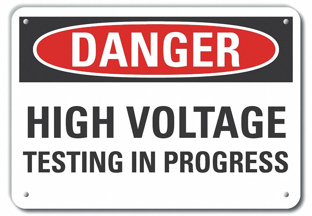 High Voltage Danger Sign 10x14in Plastic