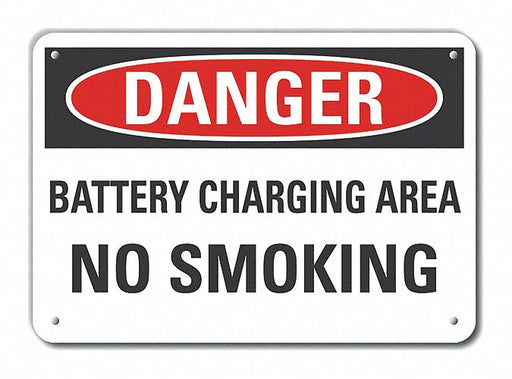 Alum Batt. Charging Danger Sign 7x10in