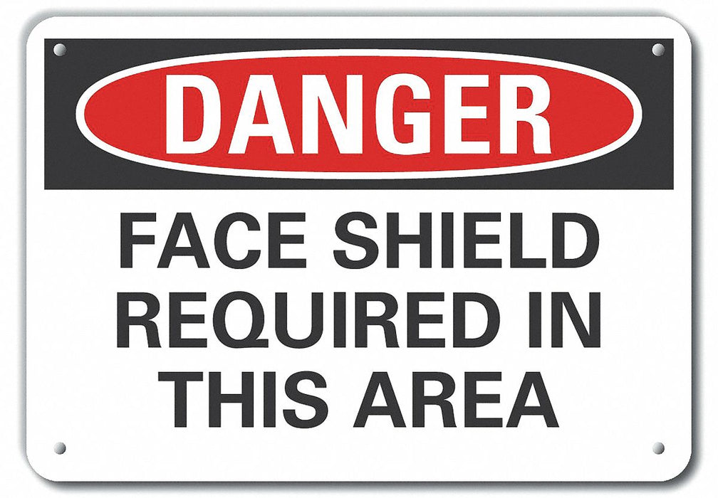 Face Mask Danger Sign 10inx14in Plastic