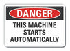 Rflct Mach Operation Danger Sign 10x14in