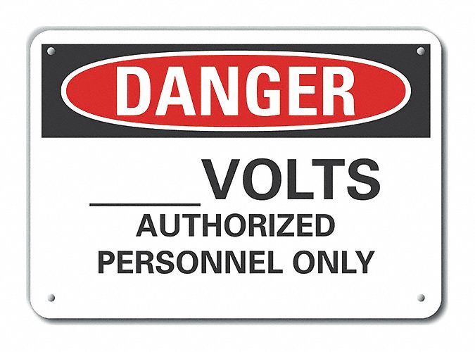 Alum Voltage Danger Sign 7x10in Alum