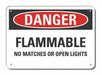Flammable Mtrl Danger Sign 7x10in Plstc