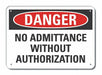 Rflct No Admittance Danger Sign 7x10in