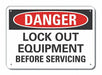 Rflctv Lockout Tagout DangerSign 10x14in