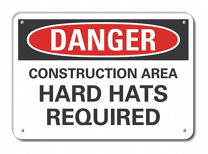 Alum Construct Area Danger Sign 7x10in