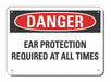 Alum Hearing Danger Sign 7x10in Alum