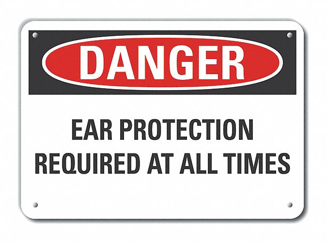Hearing Danger Sign 10x14in Plastic