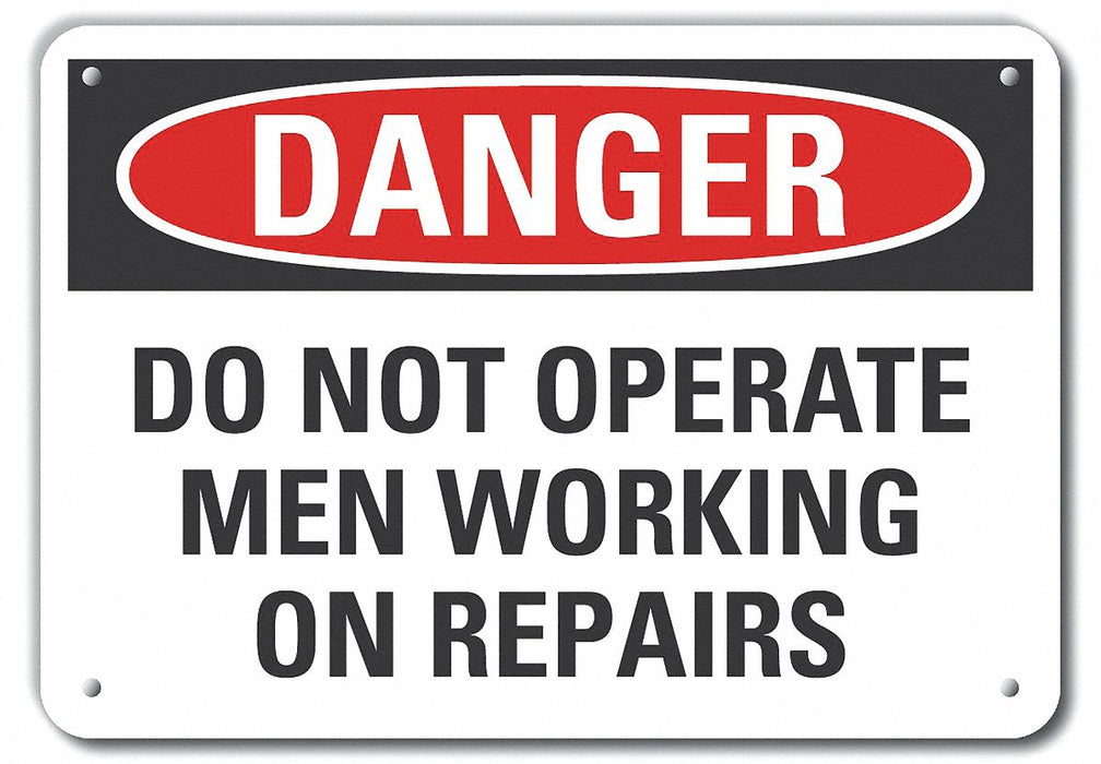 Alum Mach Operation Danger Sign 10x14in