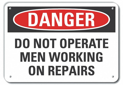 Alum Mach Operation Danger Sign 7x10in