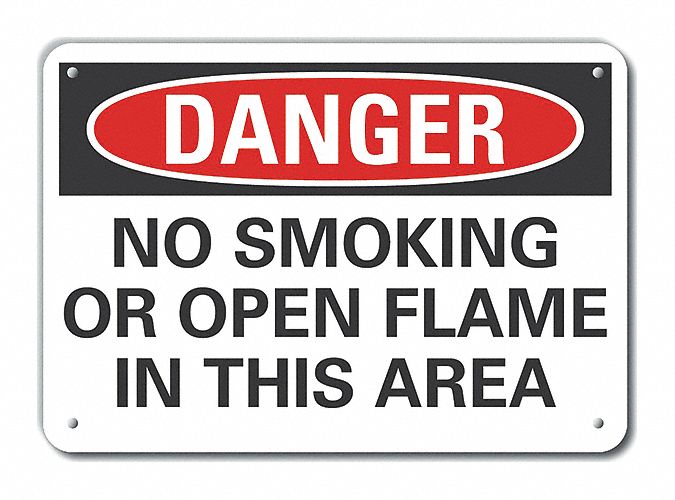 Rflct No Smoking Dangr Sign 10x14in Alum
