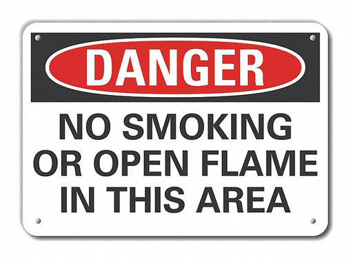 Alum No Smoking Danger Sign 7x10in Alum