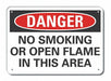 No Smoking Danger Sign 10x14in Plastic