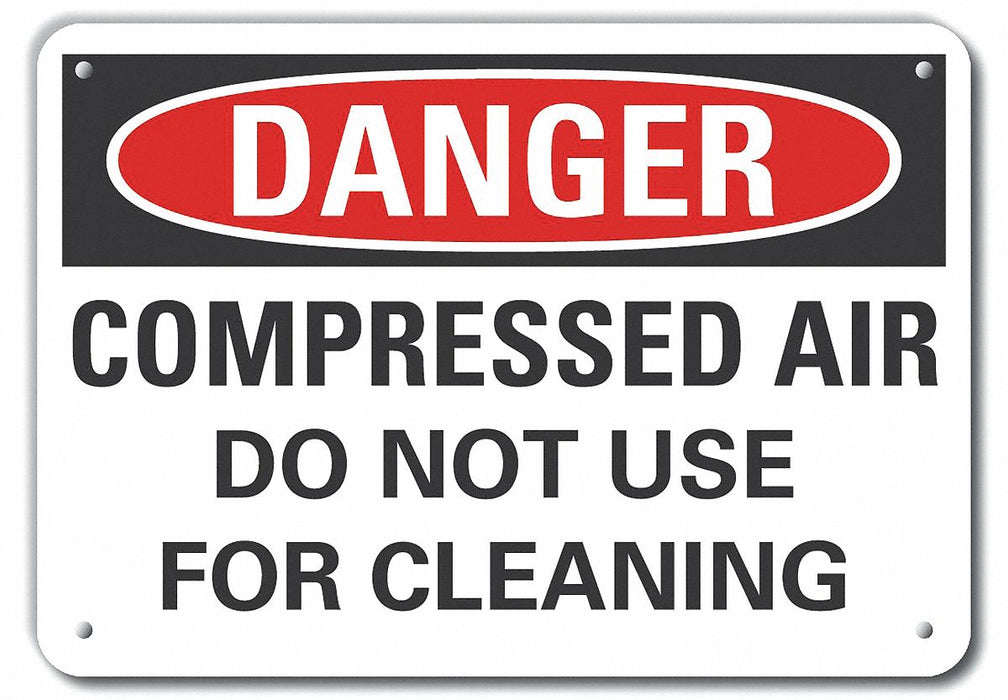 Rflct Compressed Air Danger Sign 7x10in
