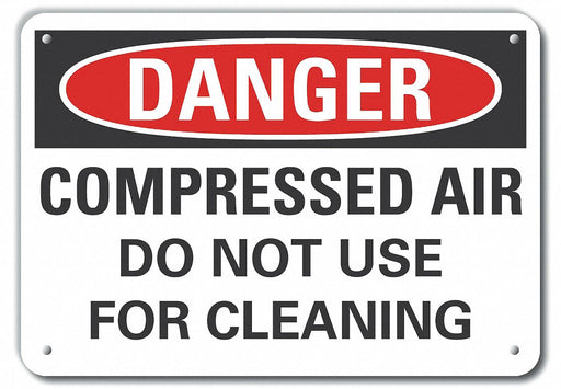 Alum Compressed Air Danger Sign 7x10in