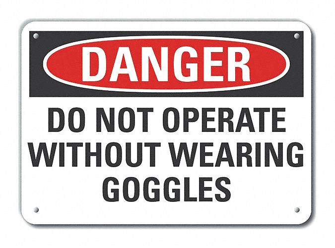 Rflct Eye Danger Sign 10x14in Aluminum