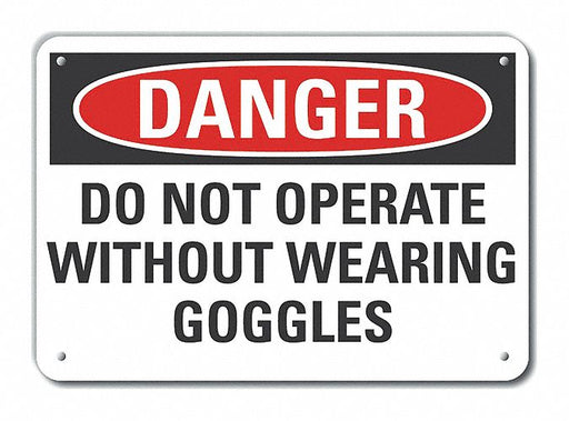 Alum Eye Danger Sign 10x14in Alum