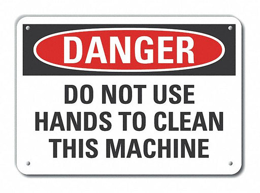 Alum Mach Operation Danger Sign 7x10in