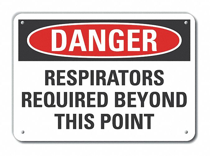 Rflct Respirator Rqrd Dangr Sign 10x14in