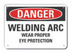 Plastic Eye Danger Sign 10x14in Plastic