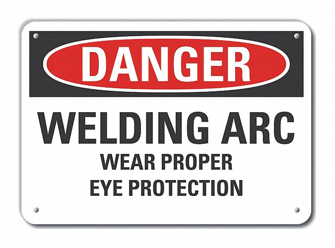 Plastic Eye Danger Sign 10x14in Plastic