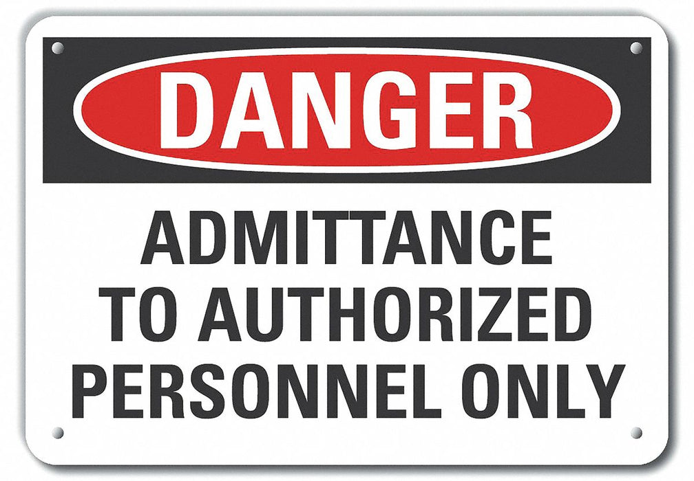 Rflctv Auth Person Danger Sign 10x14in