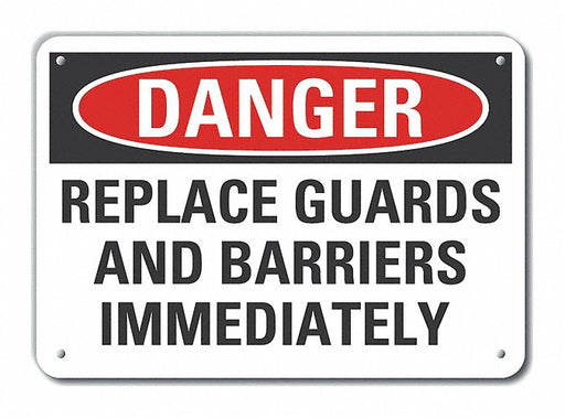 Alum Machine Guards Danger Sign 10x14in