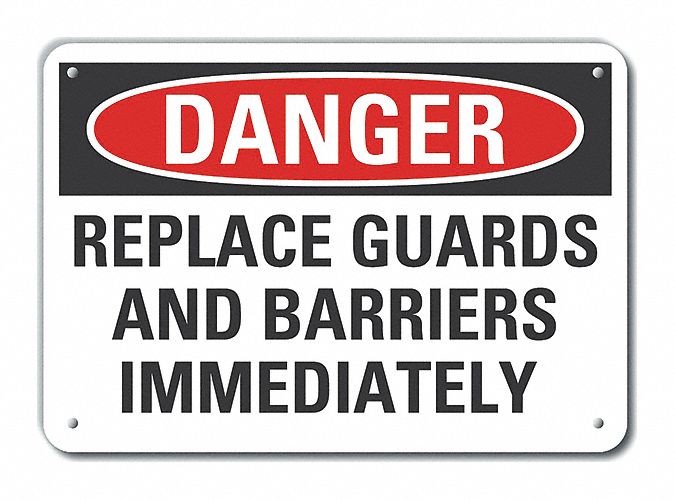 Alum Machine Guards Danger Sign 7x10in